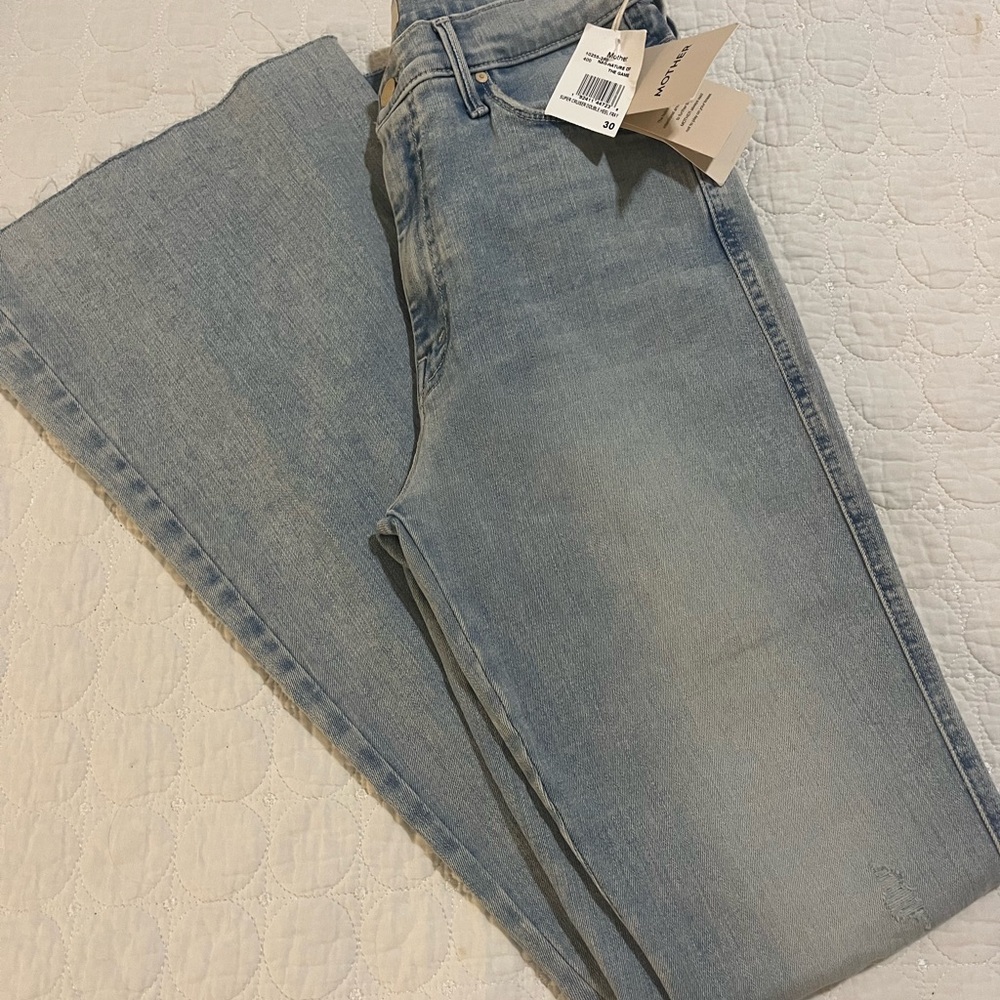 Mother jeans size 30 super cruiser double heel fray